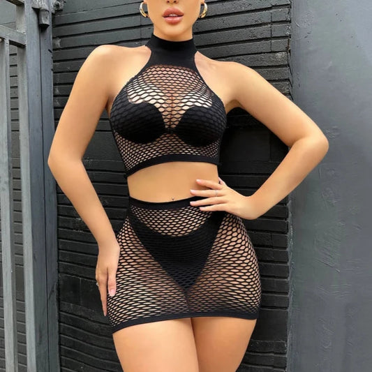 Stretch Fishnet Set